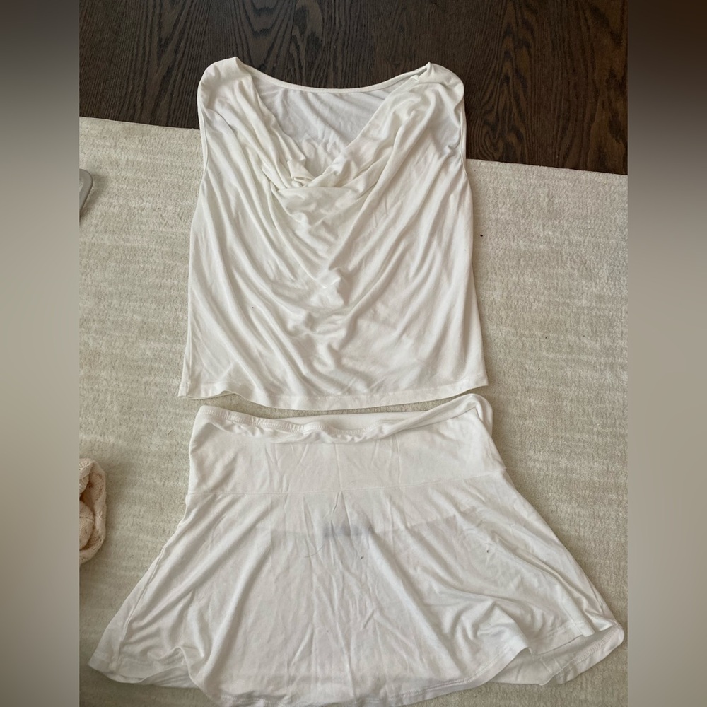 Brandy Melville mini skirt and drop tank top set